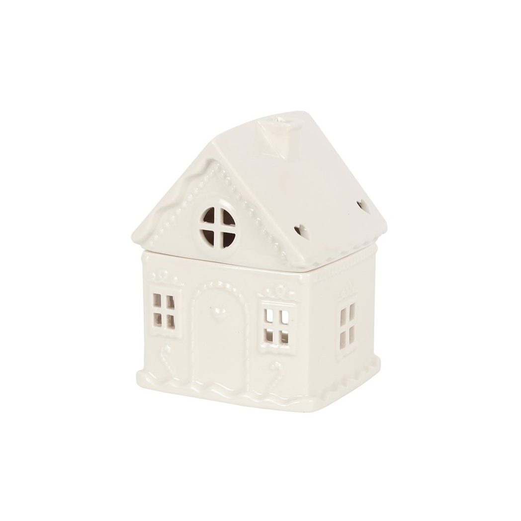 White Gingerbread House Oil Burner