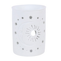 White Sun and Moon Cut Out Oil Burner and Wax Warmer