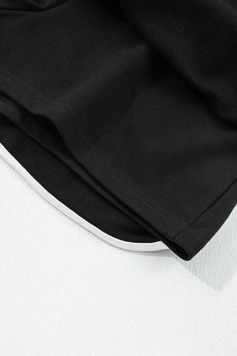 Black Varsity Stripe Detail Drop Shoulder Pullover Mini Skort Set