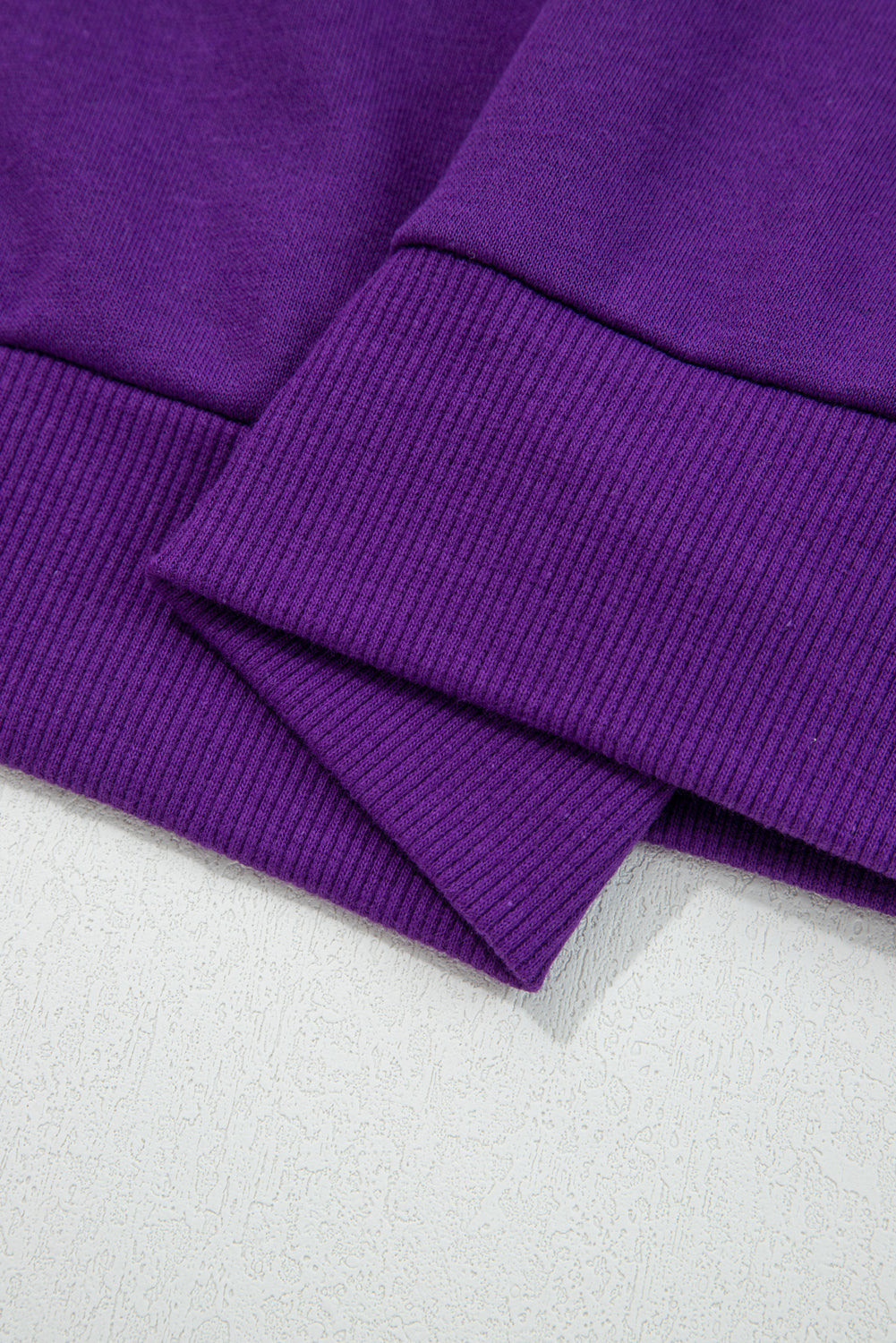 Tillandsia Purple Varsity Stripe Detail Drop Shoulder Pullover Mini Skort Set