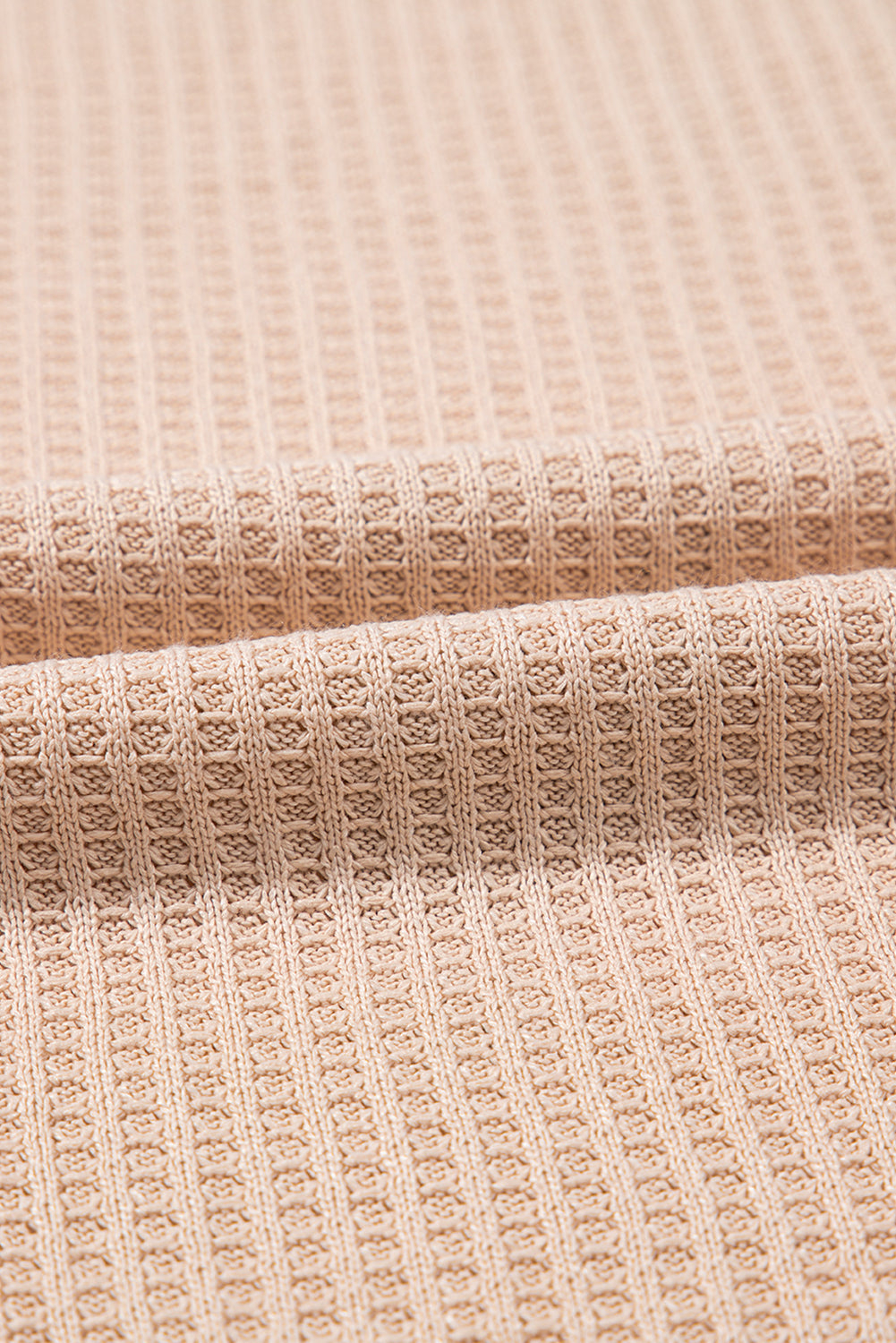 Light French Beige Cactus Forest Waffle Half Sleeve Tee Short Set