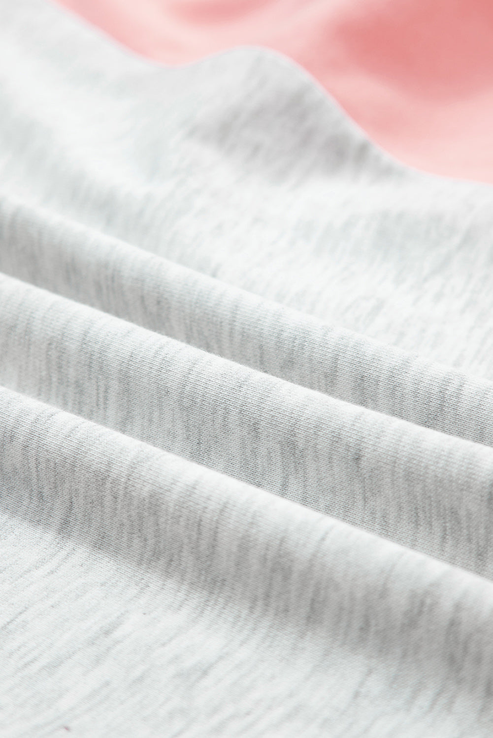 Light Grey Color Block Raw Hem Pullover and Casual Shorts Set