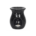 Large Black Crackle Oil Burner and Wax Warmer