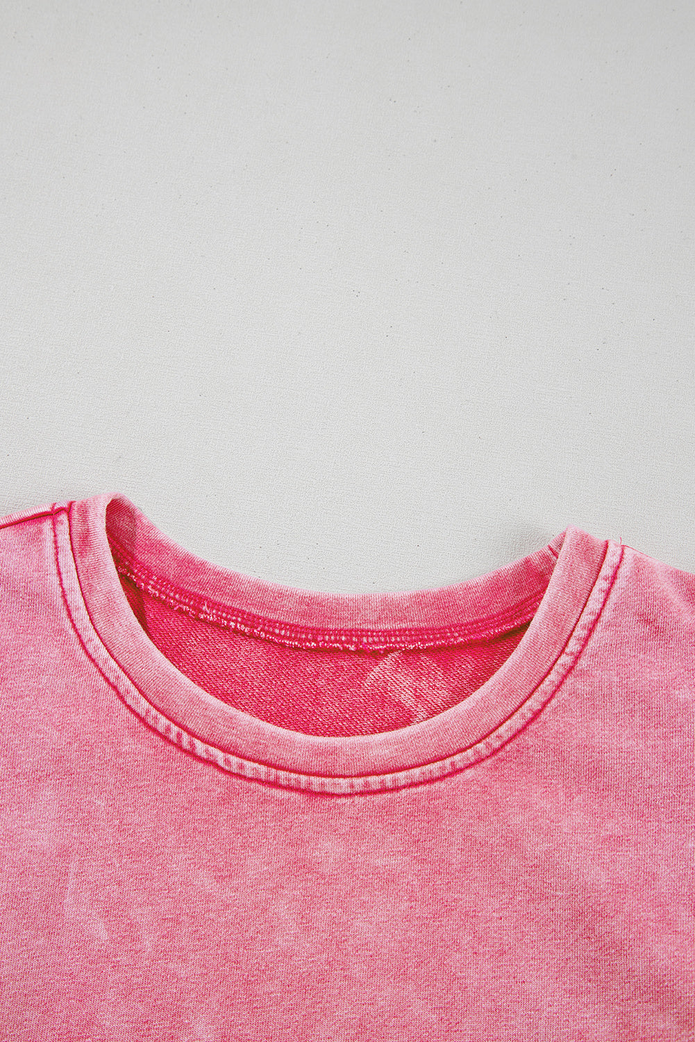 Sachet Pink Mineral Wash Raw Edge Ruffle Mini Dress