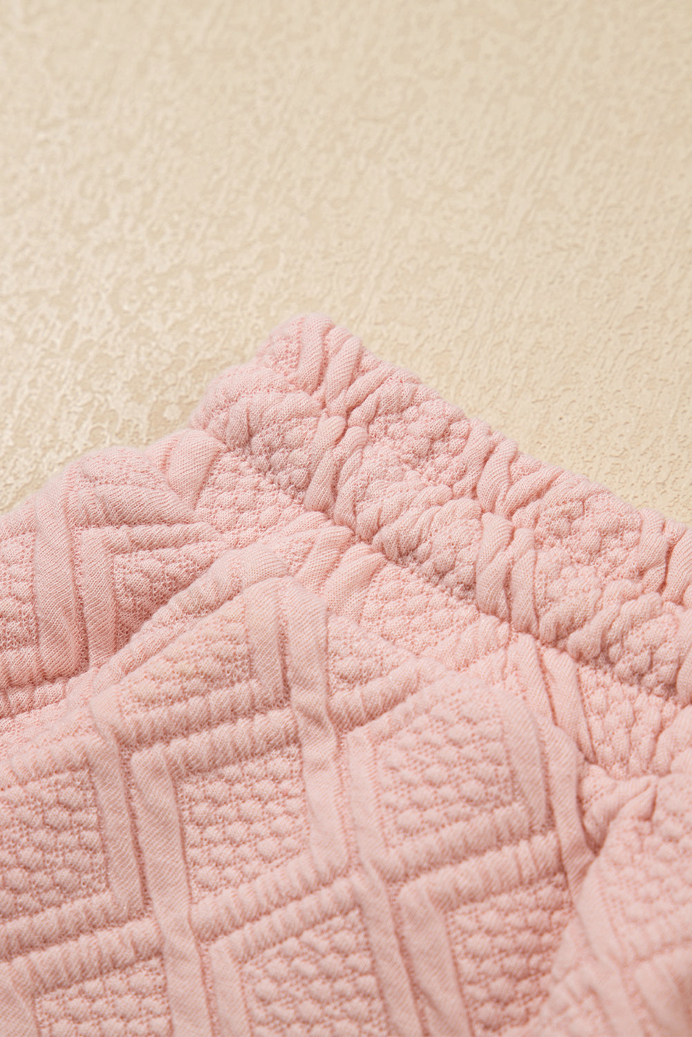 Light Pink Striped Collared Zip up Textured Skirt Set
