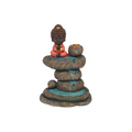 Red Buddha and Rock Pond Backflow Incense Burner
