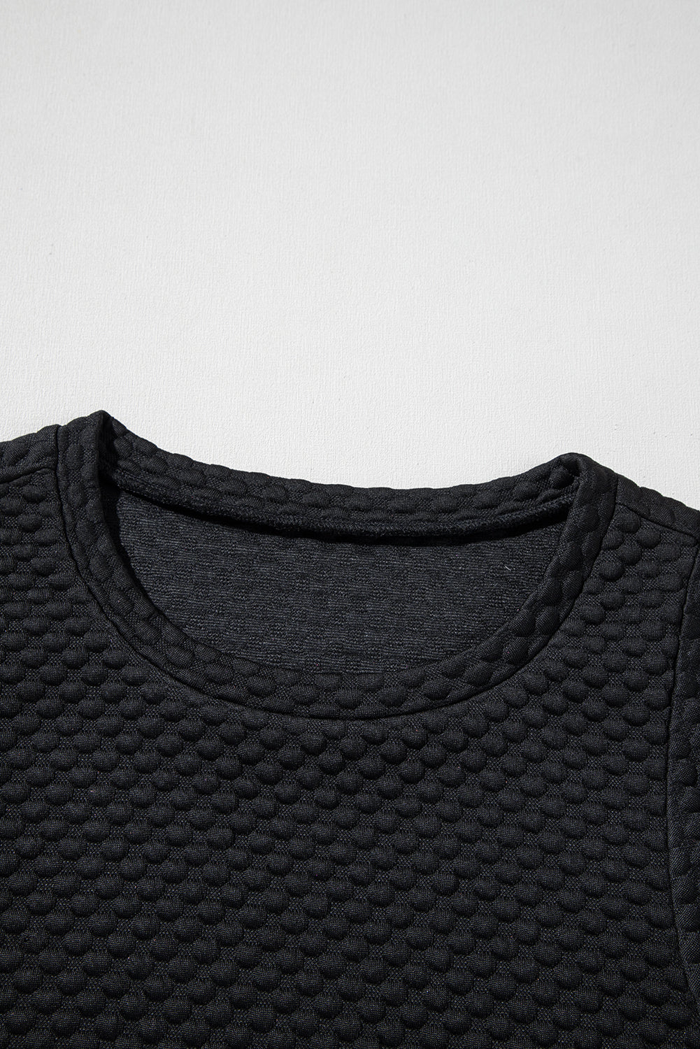 Black Textured Cap Sleeve T-shirt Shift Mini Dress