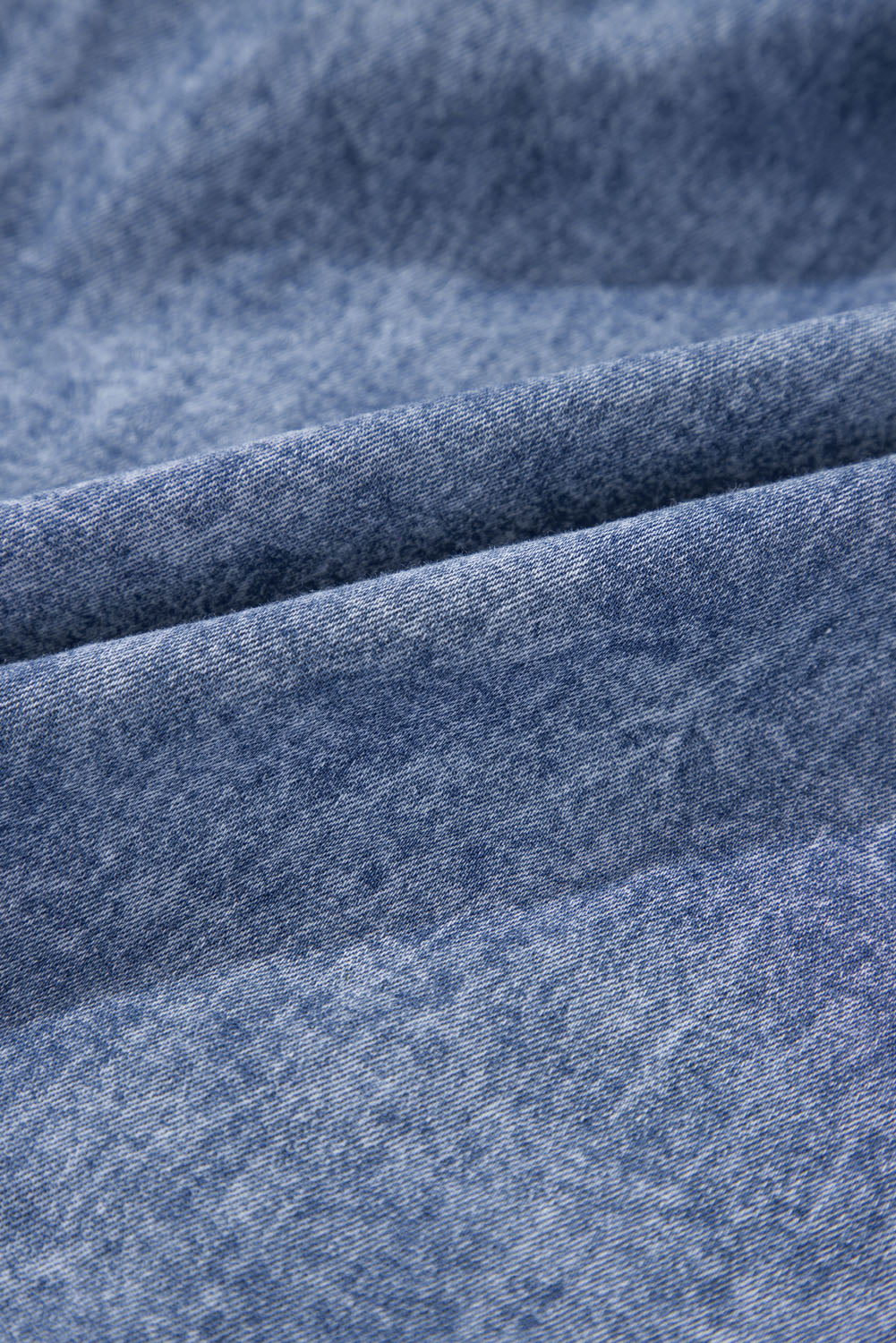 Beau Blue Tie V Neck Tucking Detail Short Sleeve Denim Shift Dress