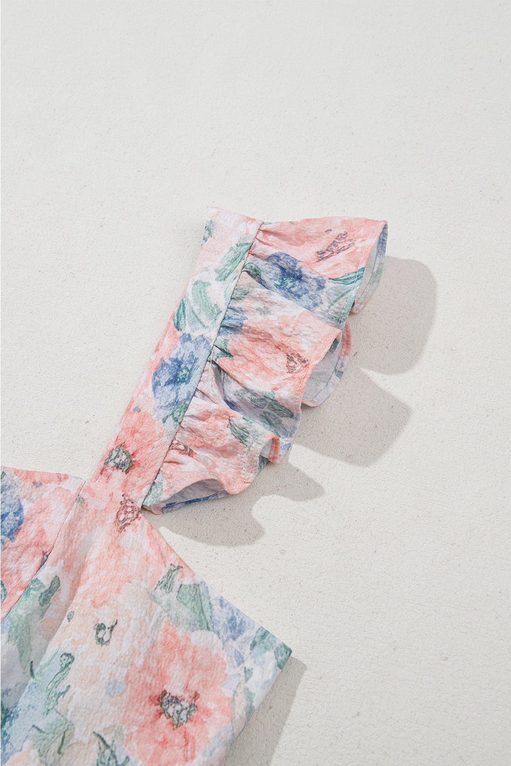 Pink Floral Print Square Neck Backless Long Dress with Slit