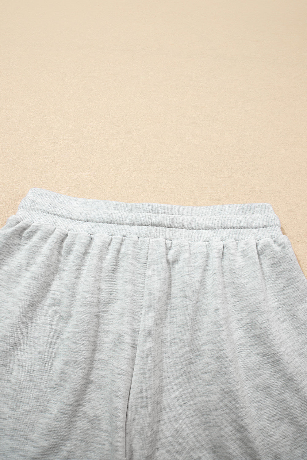 Light Grey Color Block Raw Hem Pullover and Casual Shorts Set