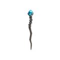 Silver Claw Wand with Blue Gem