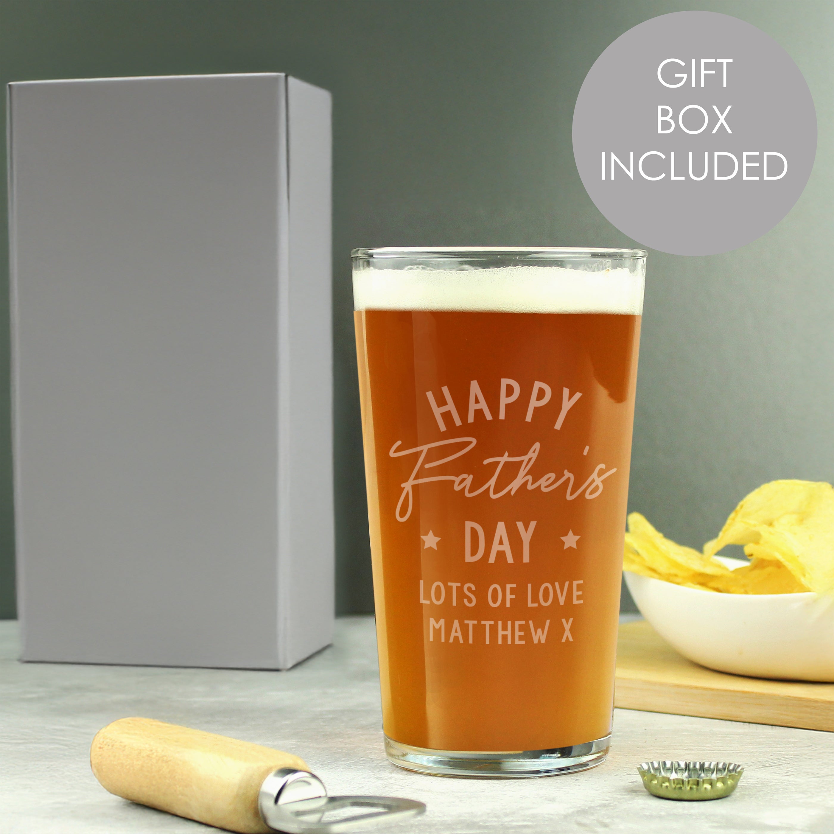 Personalised Father's Day Pint Glass