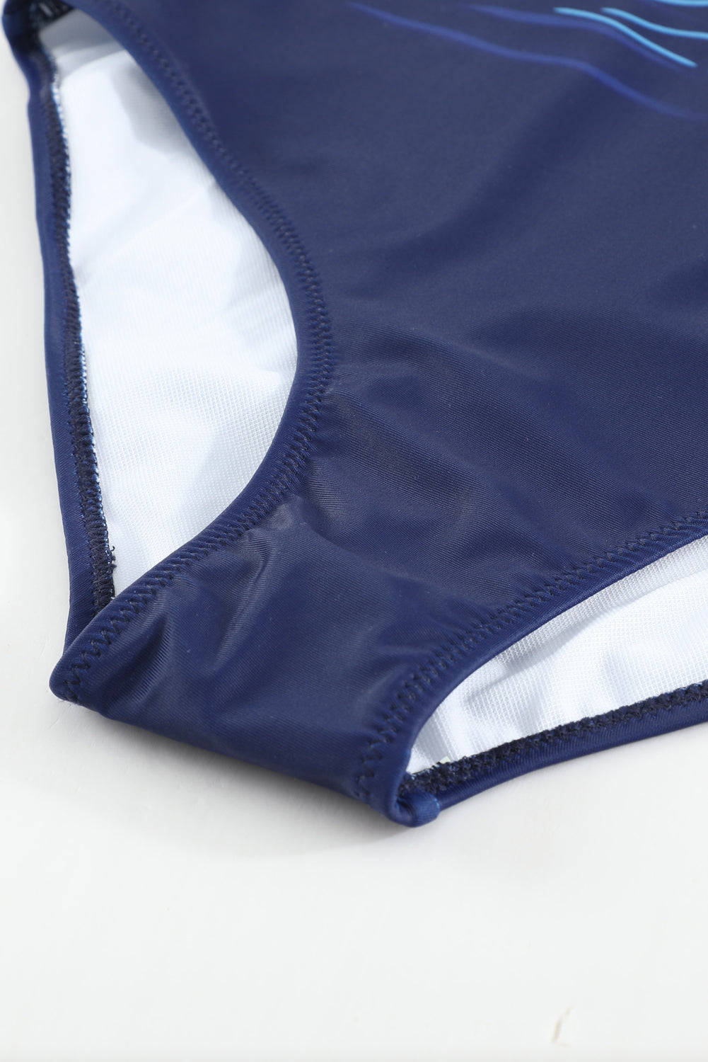 Blue Gradient Criss Cross Back One Piece Swimsuit