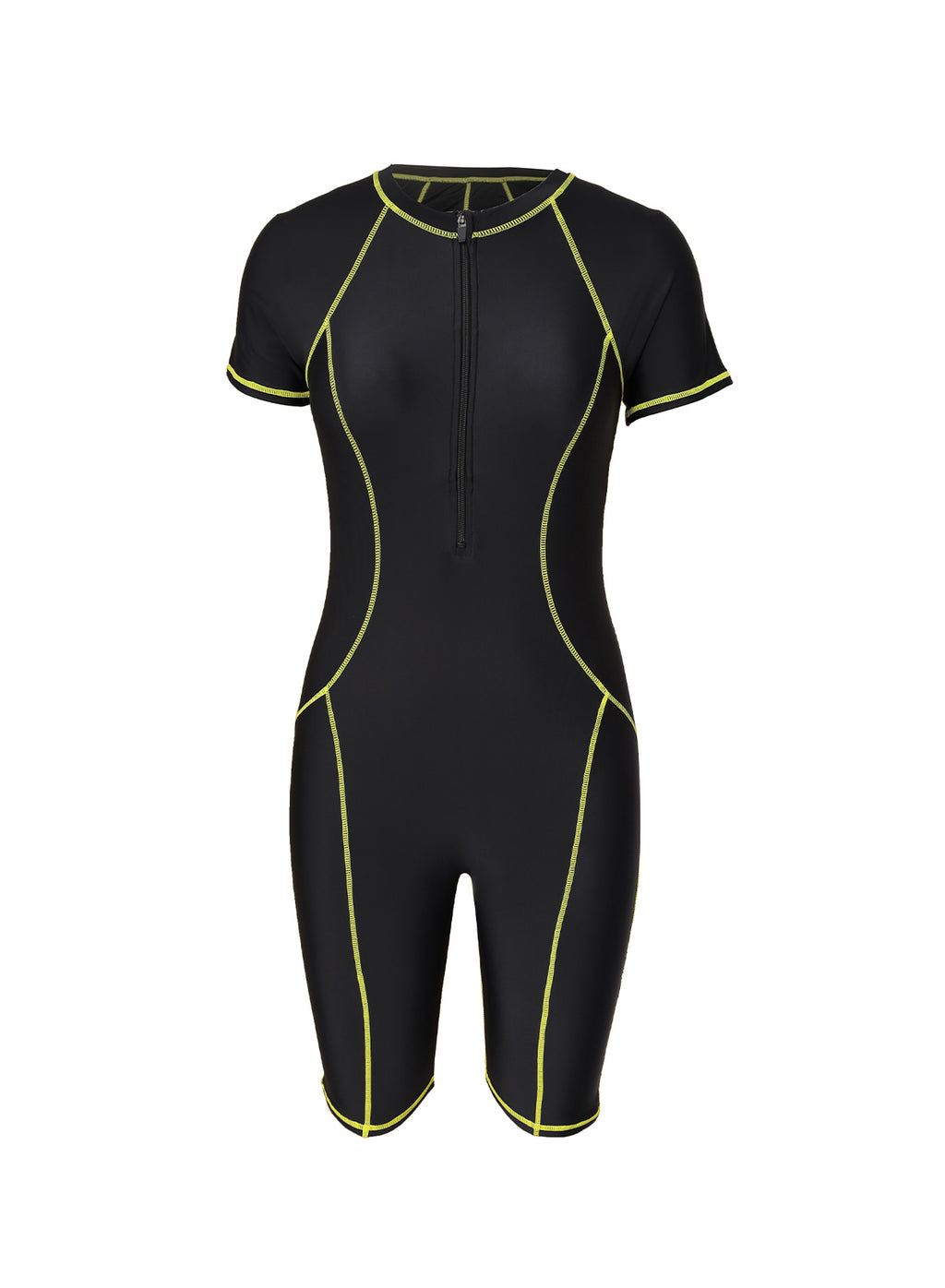 Black Seam Contoured Zip Front Wetsuit