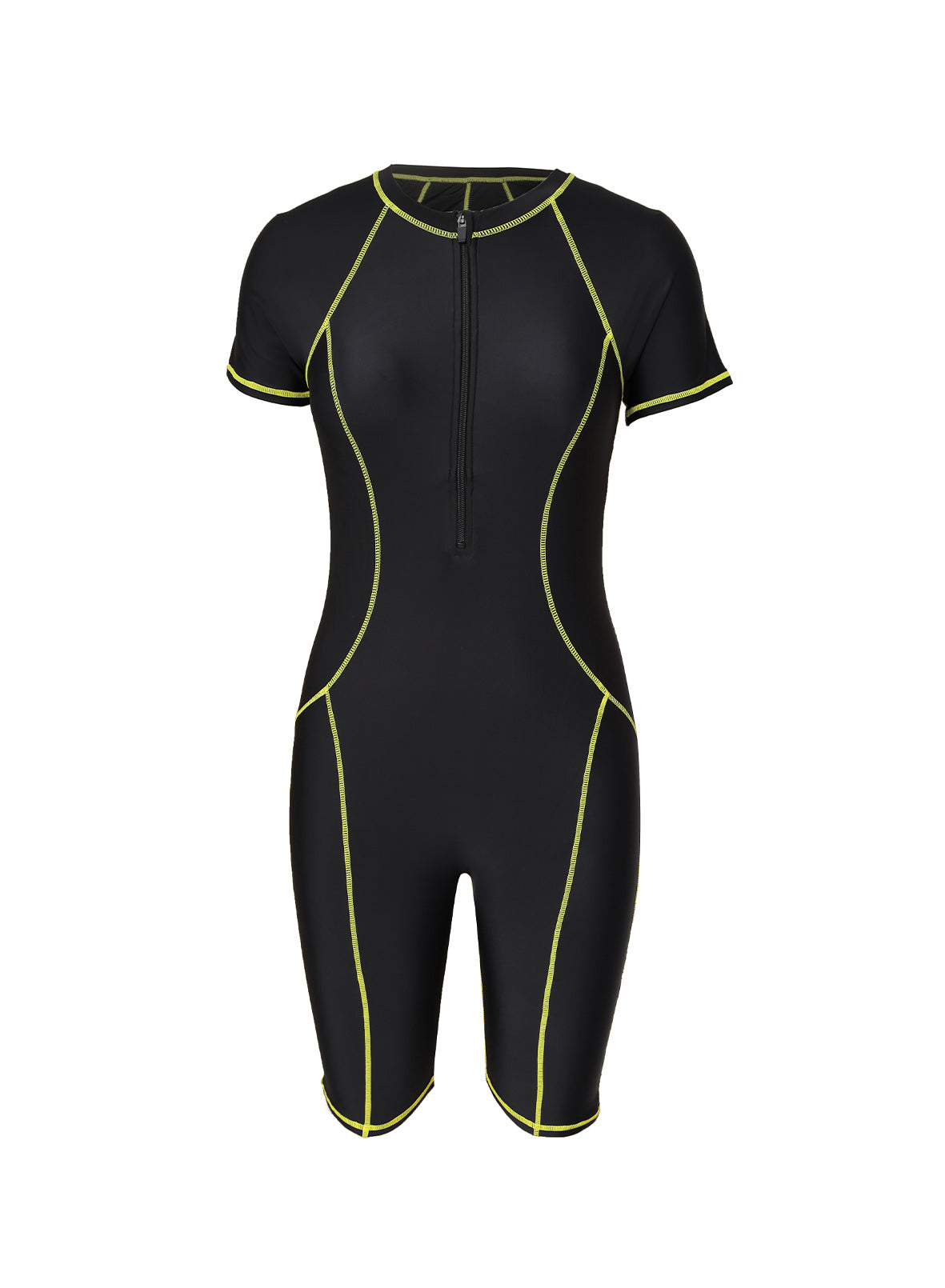 Black Seam Contoured Zip Front Wetsuit