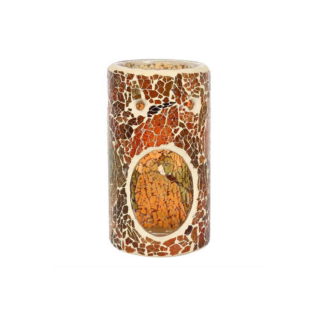 Pillar Brown Crackle Oil Burner and Wax Warmer