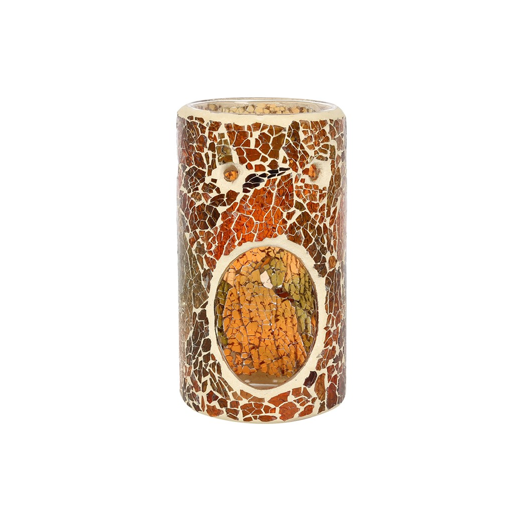 Pillar Brown Crackle Oil Burner and Wax Warmer