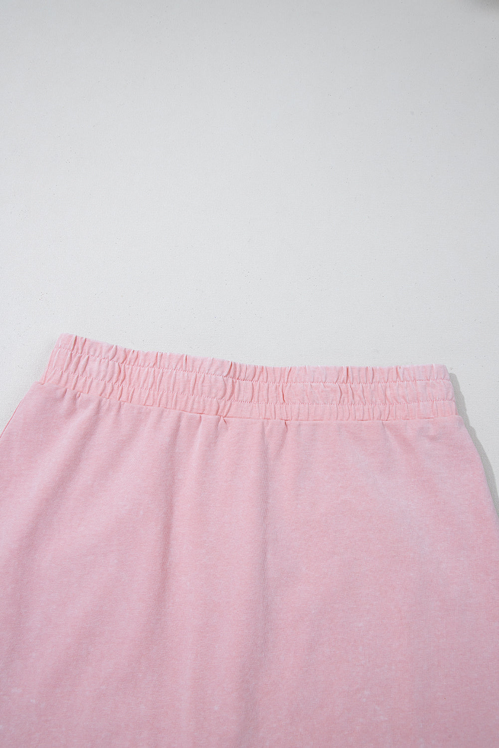 Light Pink 2 Pieces Mineral Wash Cotton Tank Top Lined Split Skirt Set