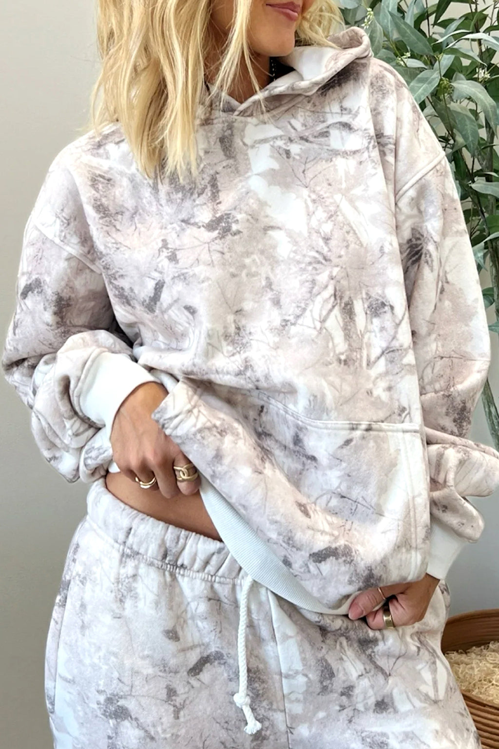 Light Grey Light Woodland Camo Classic Hoodie and Sweatpants Set