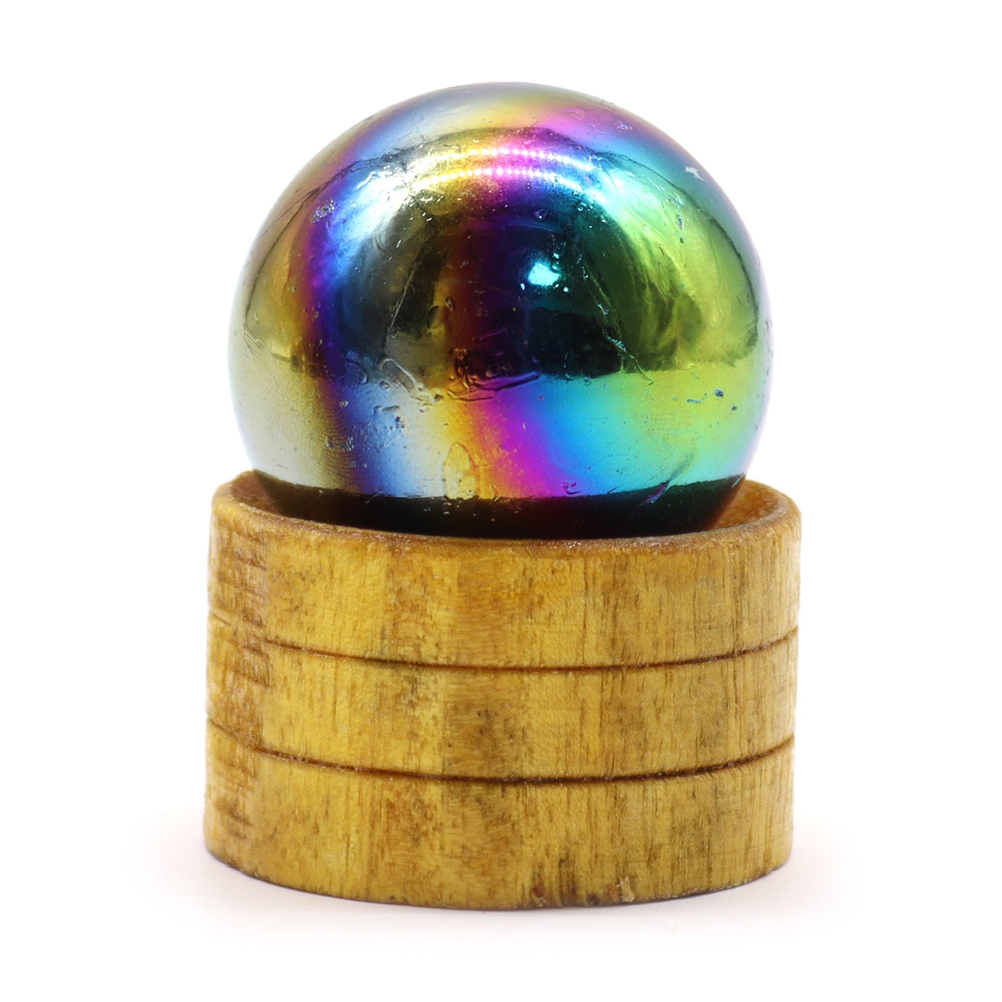 Gemstone Sphere 40mm - Amethyst Aura with Stand