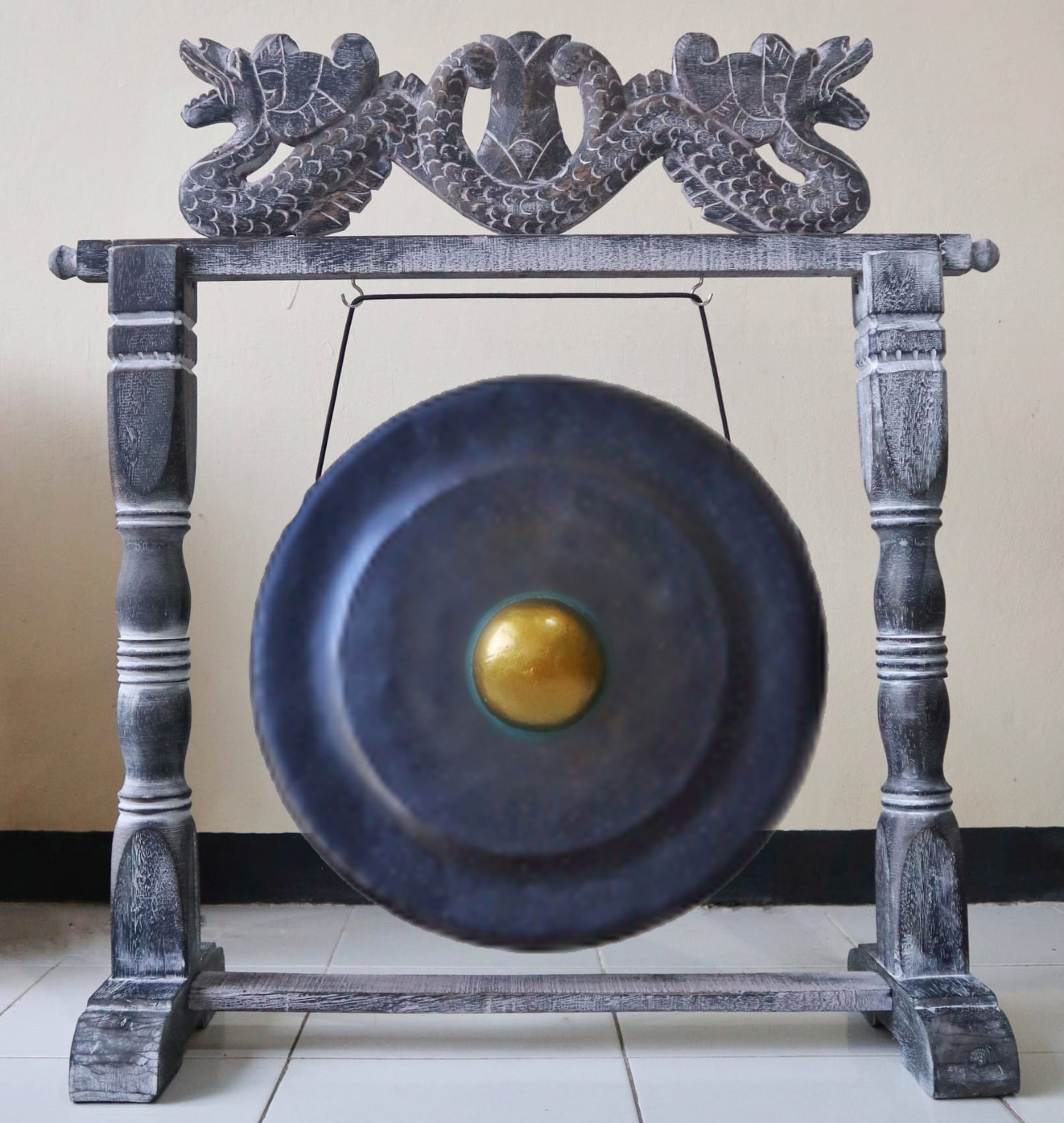 Medium Gong in Stand - 35cm - Black