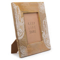 Lrg Mango Wood Picture Frame (for 13x18cm) 28x23x2cm - Hamsa - White