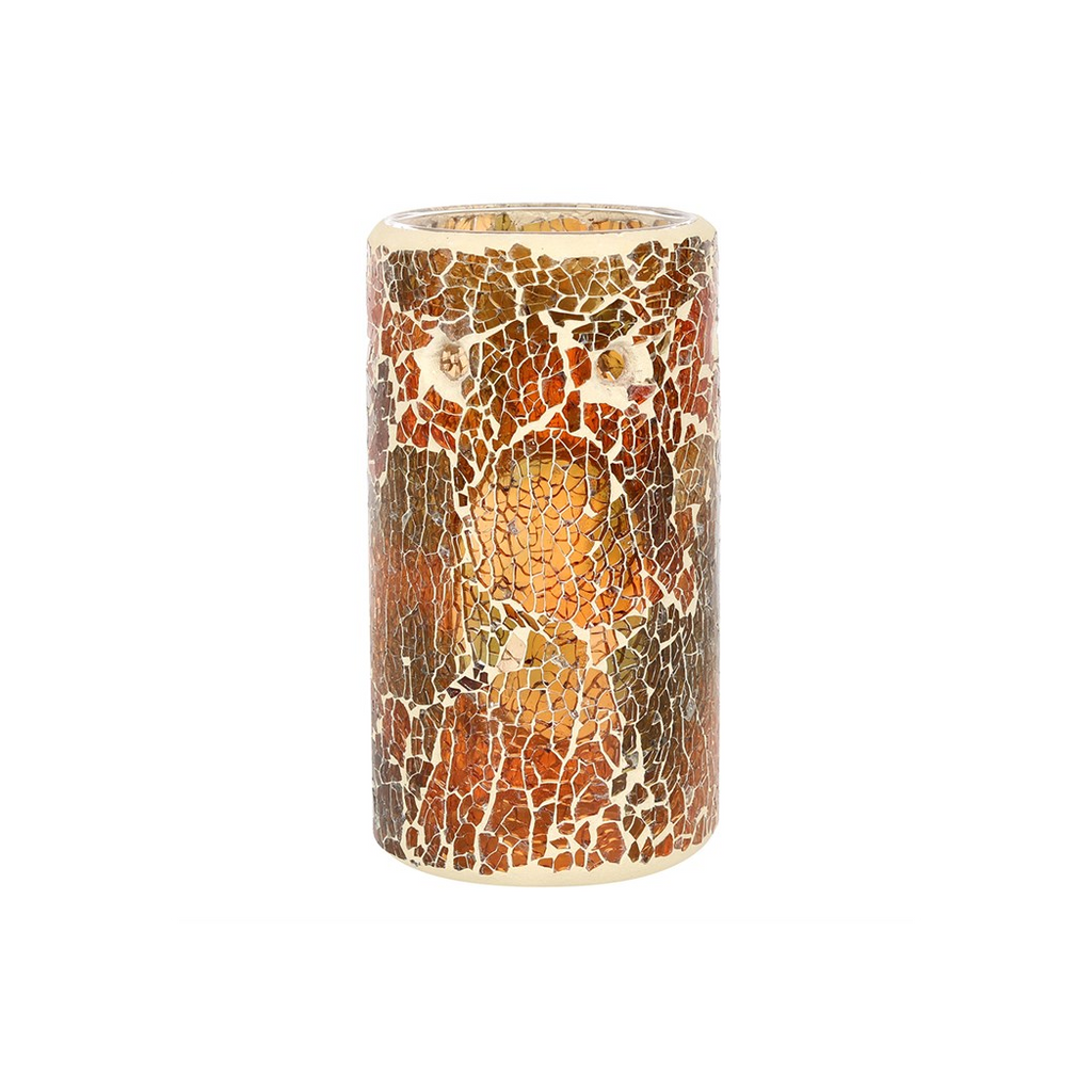 Pillar Brown Crackle Oil Burner and Wax Warmer
