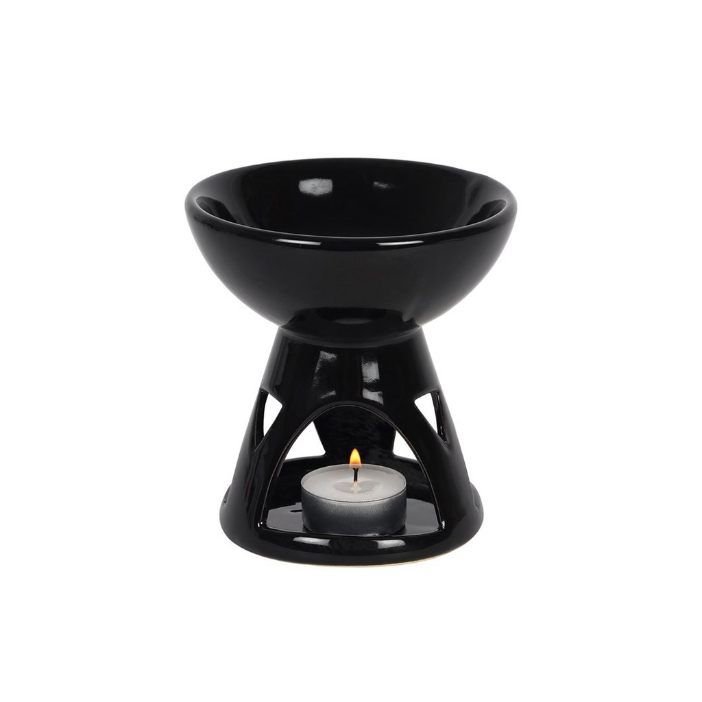 Black Deep Bowl Oil Burner and Wax Warmer