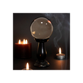 Small Smoke Grey Crystal Ball on Stand