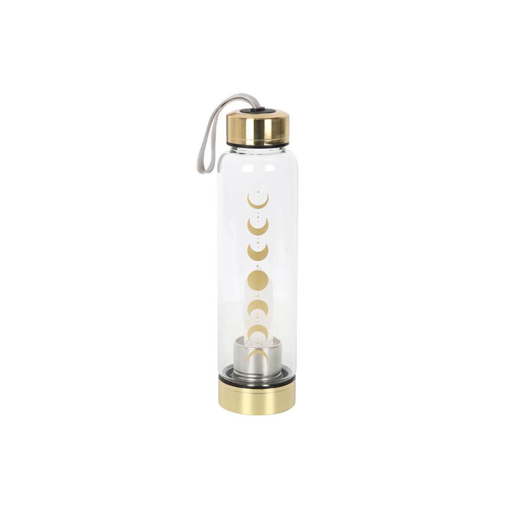 Quartz Moon Phase Glass Water Bottle