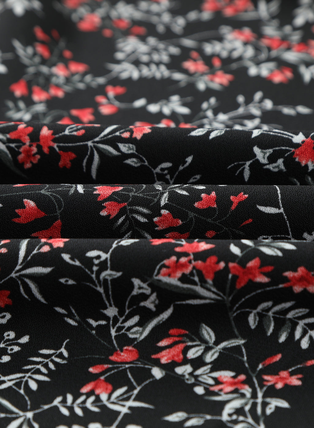 Black Multicolor Floral Ruffled Crop Top and Maxi Skirt Set