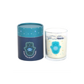 Hand of Hamsa White Rose Candle with Crystals