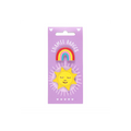 Set of 2 Rainbow and Sun Pin Badges