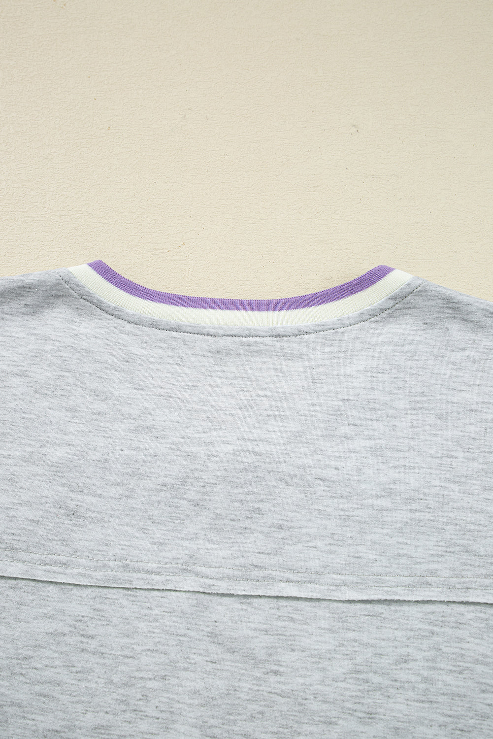 Light Grey Contrast Striped Bands Cropped Pullover and Athletic Short Set