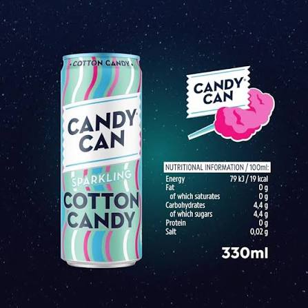 Candy Can Sparkling Cotton Candy Flavour Cans 12 x 330ml