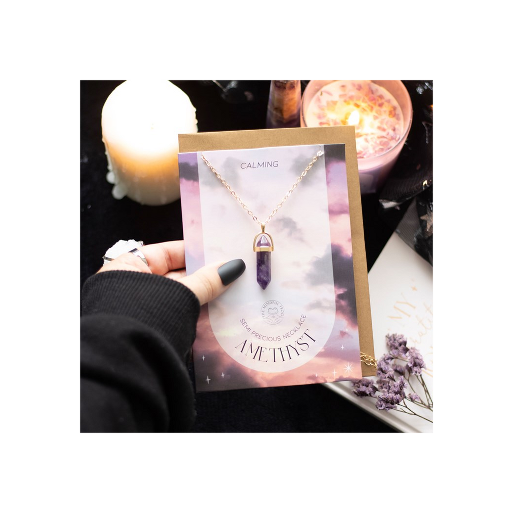 Amethyst Crystal Necklace Card