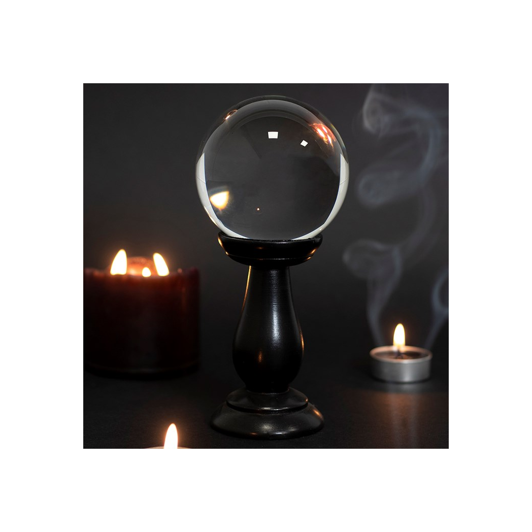Small Clear Crystal Ball on Stand
