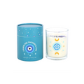 Under Watchful Eyes White Rose Candle with Crystals