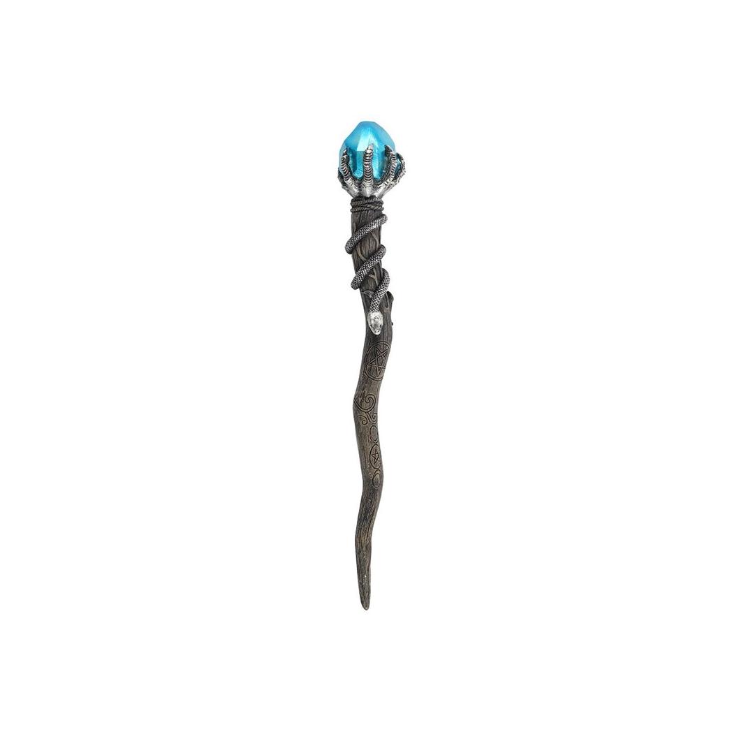 Silver Claw Wand with Blue Gem