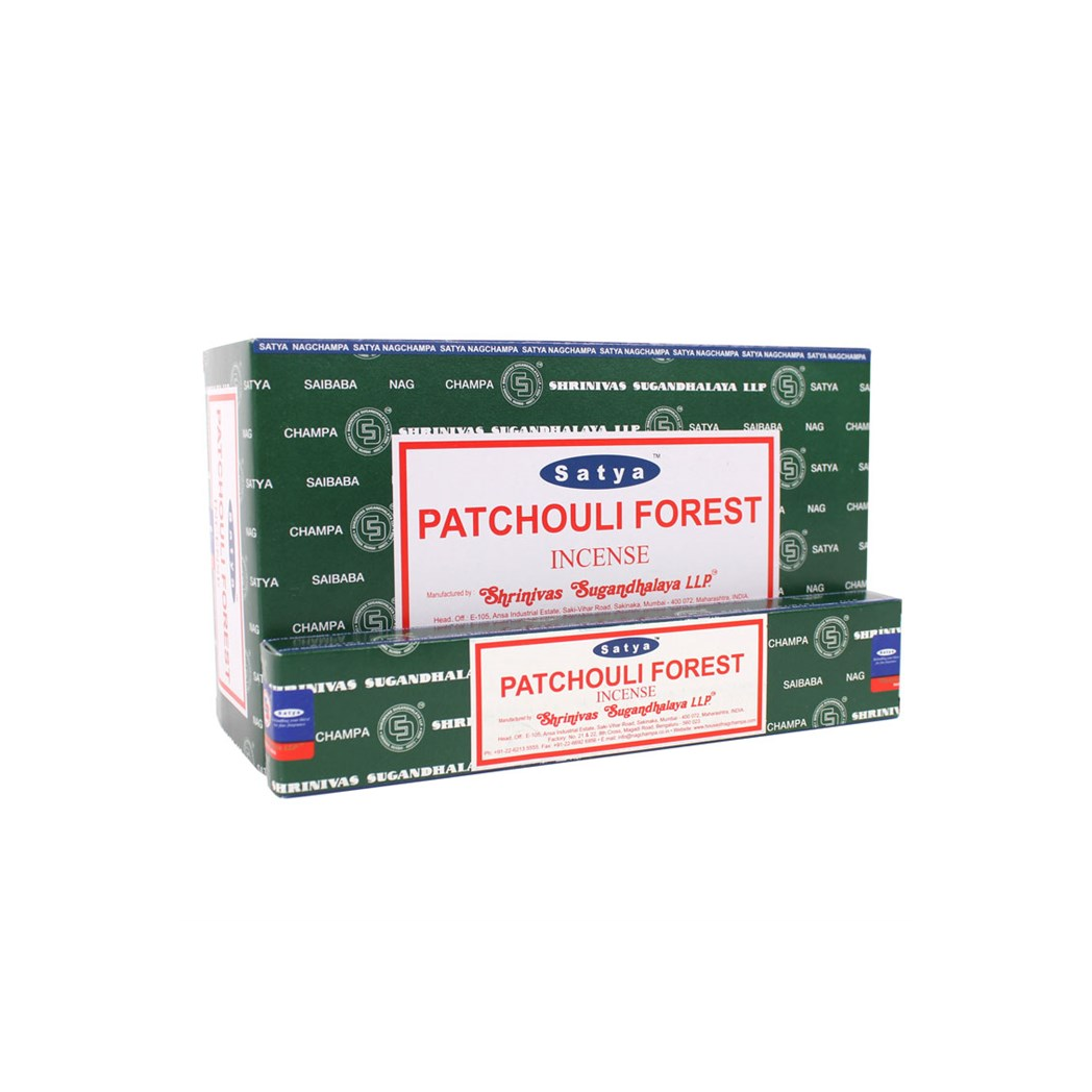 12 Packs of Patchouli Forest Incense Sticks by Satya