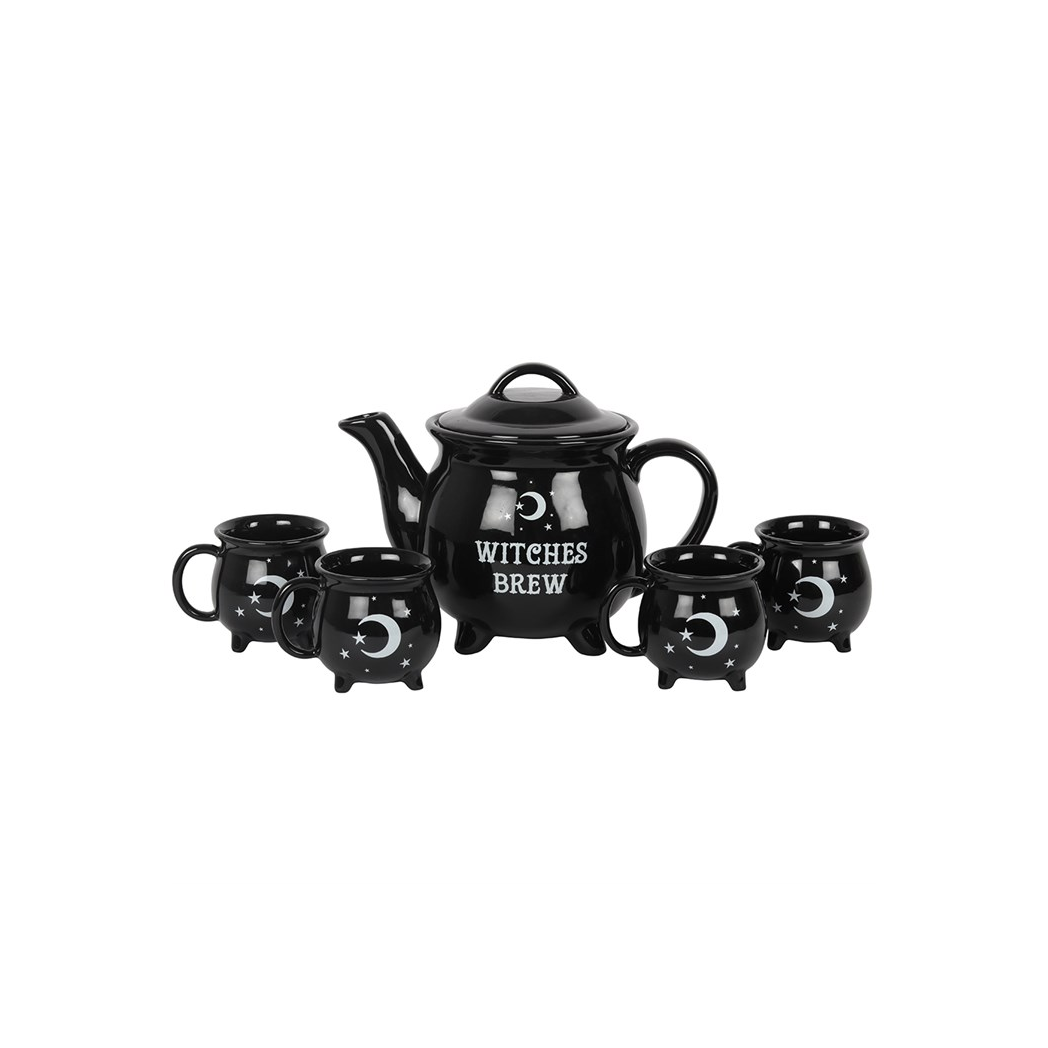 Witches Brew Ceramic Cauldron Tea Set