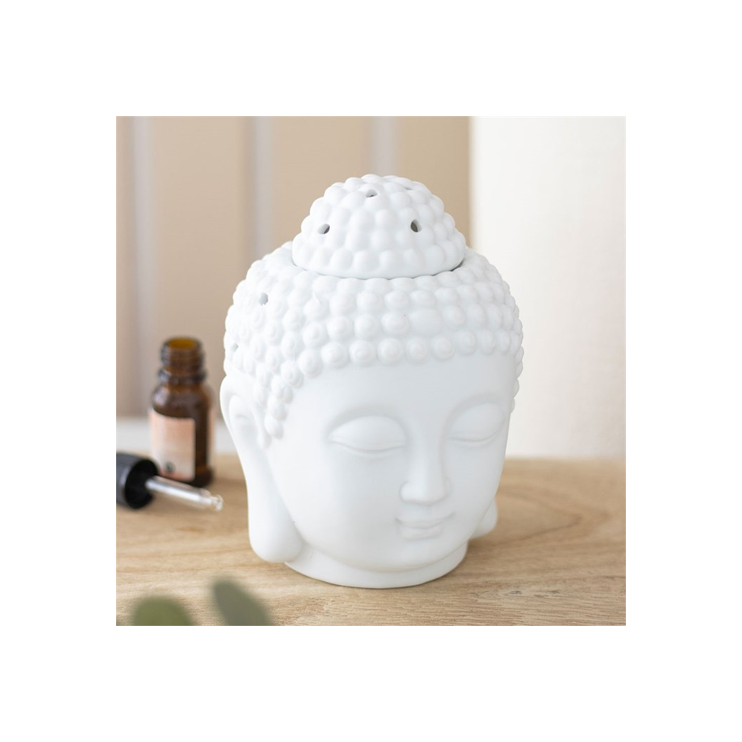 White Buddha Head Oil Burner