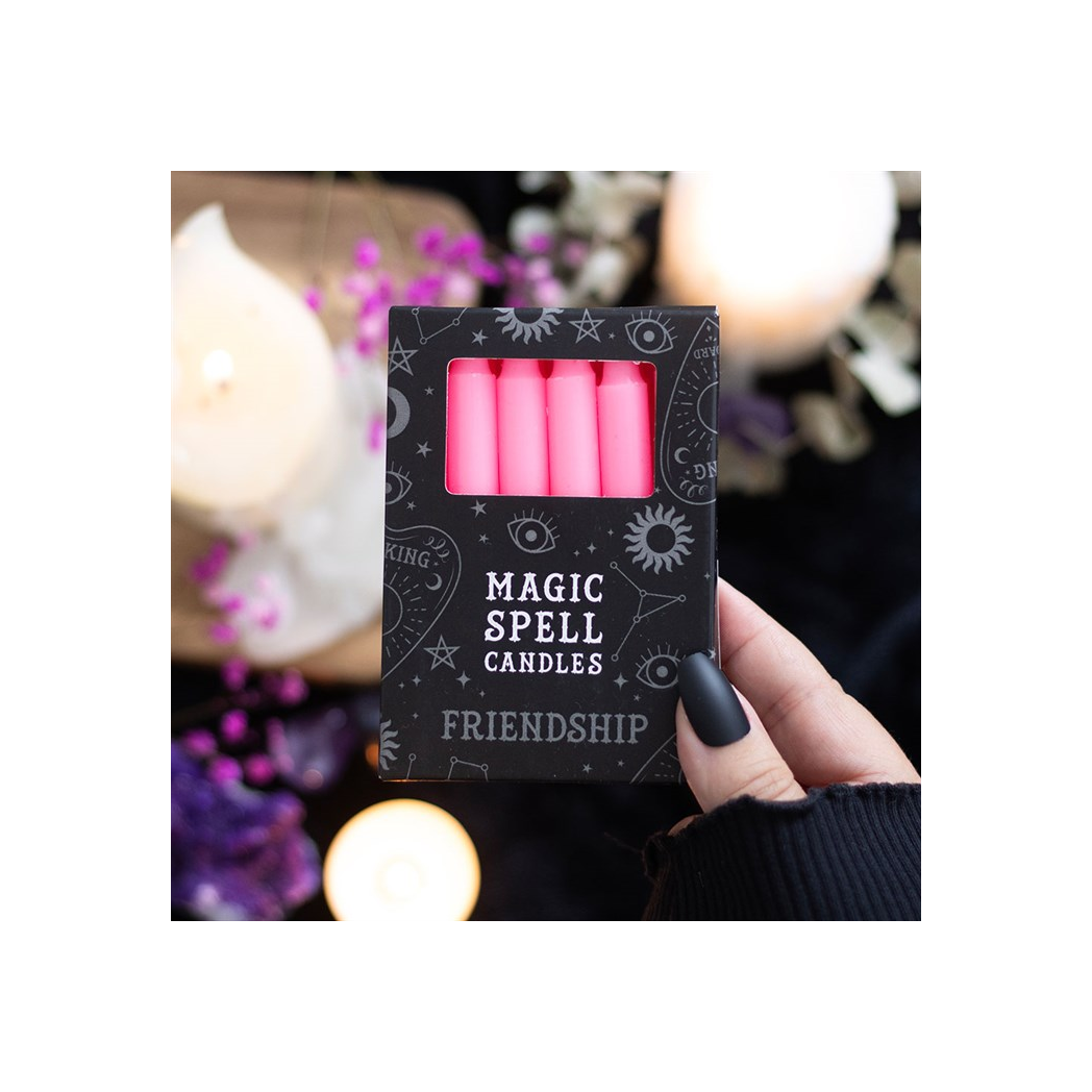 Set of 12 Pink 'Friendship' Spell Candles