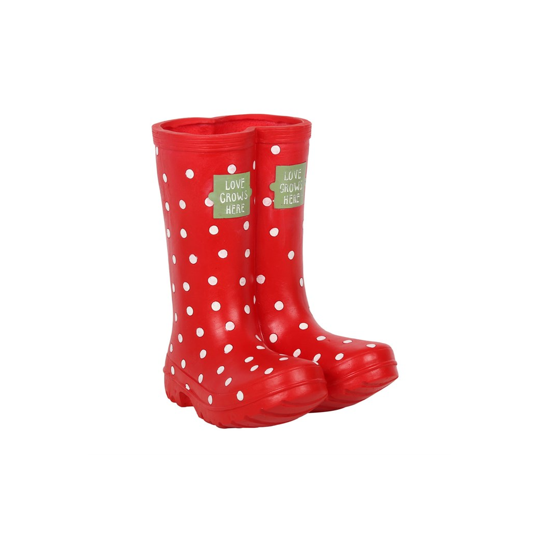 Red Welly Boot Planter